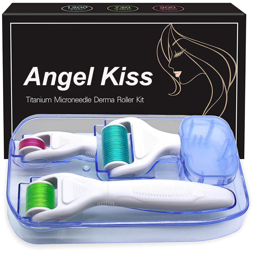 Angel Kiss 4-in-1 derma roller for the face improves skin texture.
