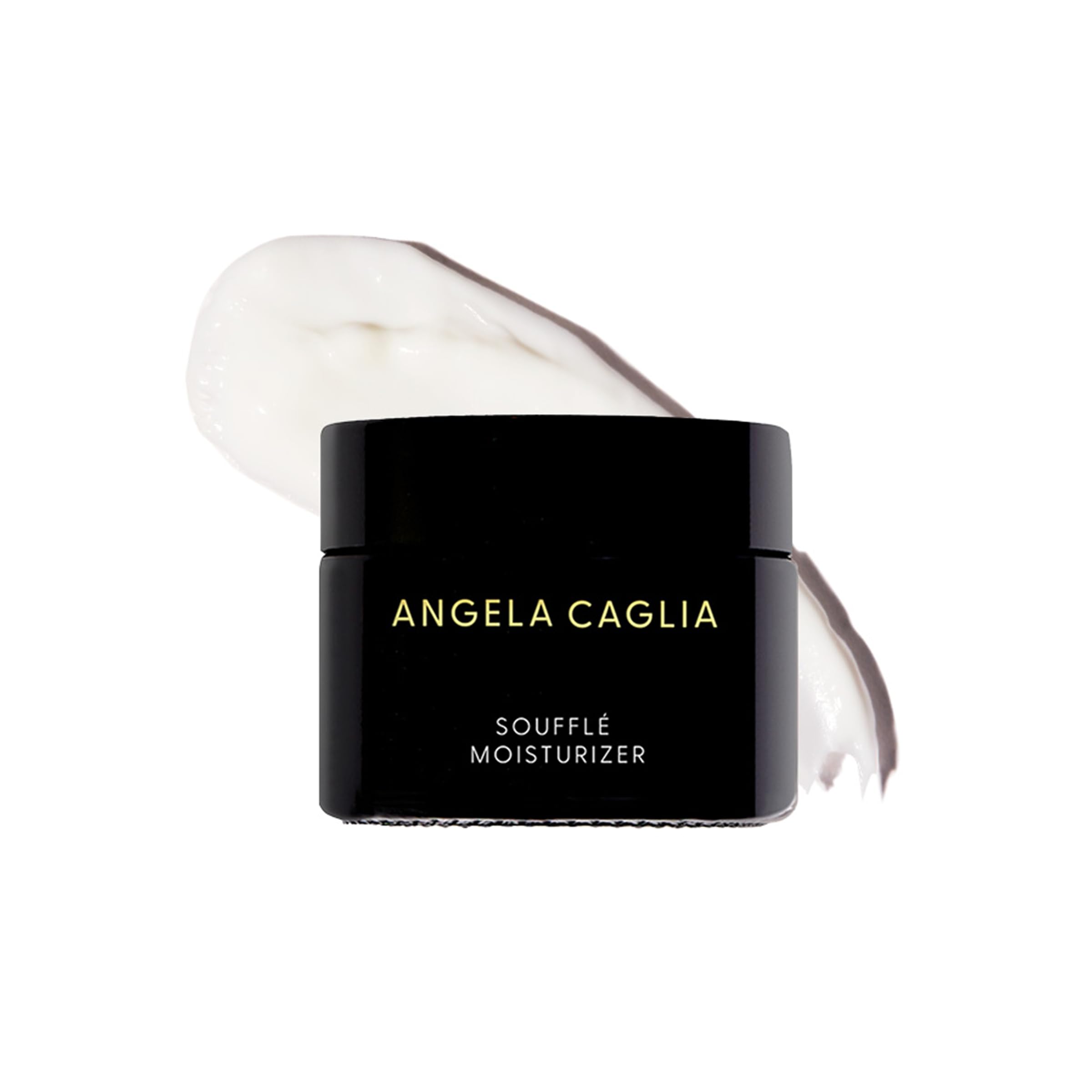 Angela Caglia Soufflé Moisturizer texture spread shows lightweight hydration