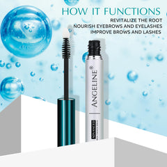 Angeline serum dense brows close-up suggests visible volume gain