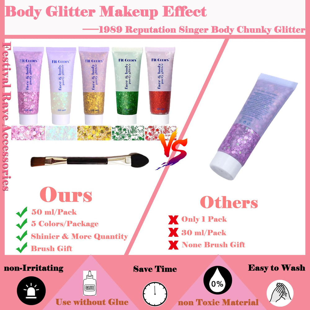 Angels Beauty glitter gel on hair and body with easy, quick application