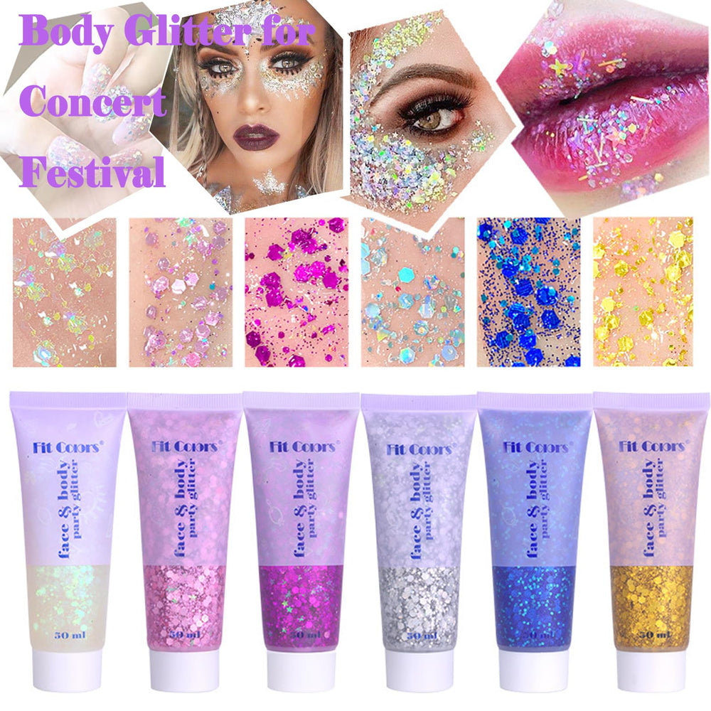 Angels Beauty multi-color glitter gel with laser-like sequins for vibrant stage looks