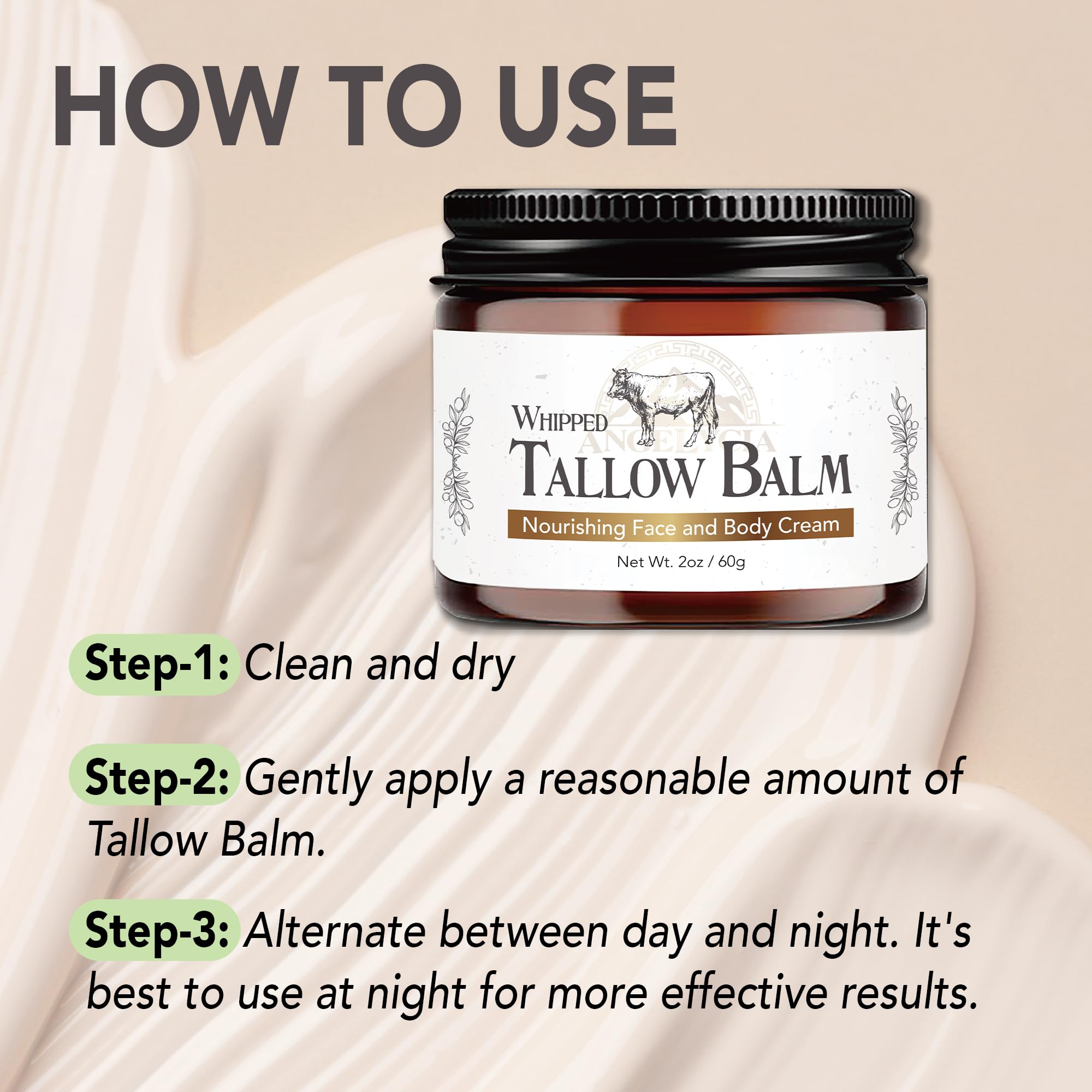 Angelycia Beef Tallow for elbows and heels softens rough skin and restores suppleness