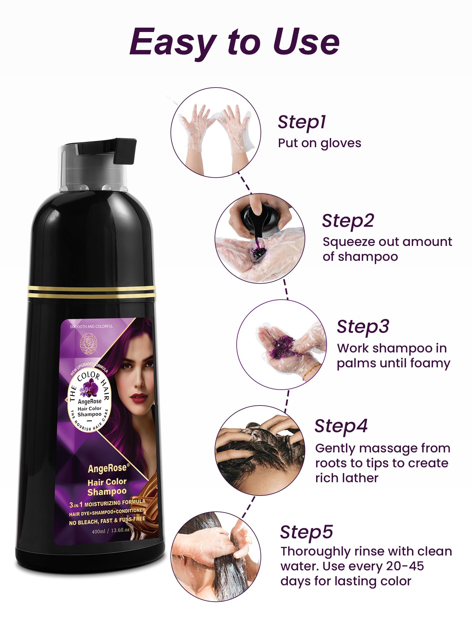 AngeRose 400 ml bottle label emphasizes value and multi-application potential.