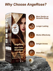 AngeRose Chestnut Brown leaves hair smooth and shiny after washing.