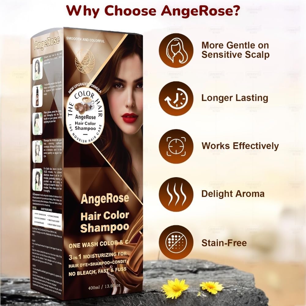 AngeRose purple hair color result on hair showing vibrant gray coverage