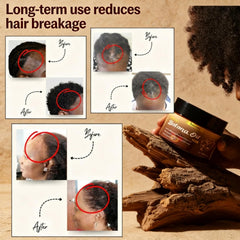 Smooth, shiny hair after using Batana oil paste.