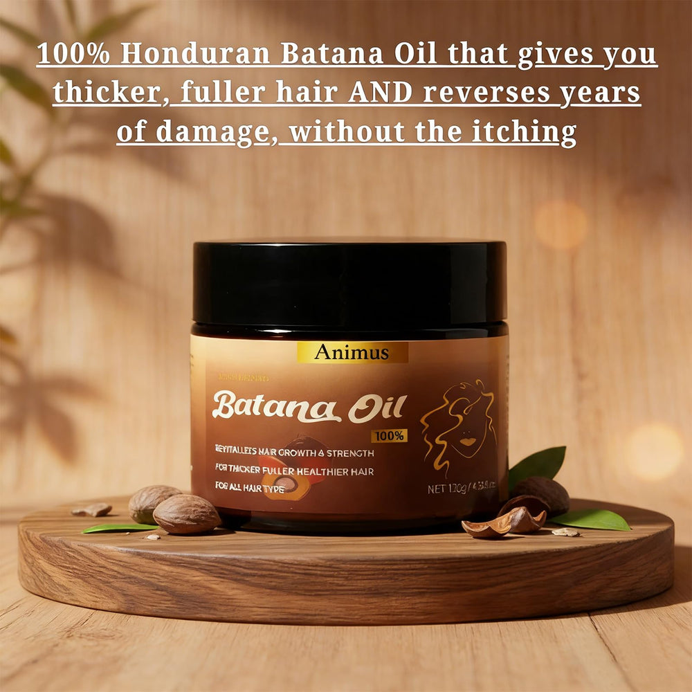 Scalp massage with Batana oil paste supports conditioning.