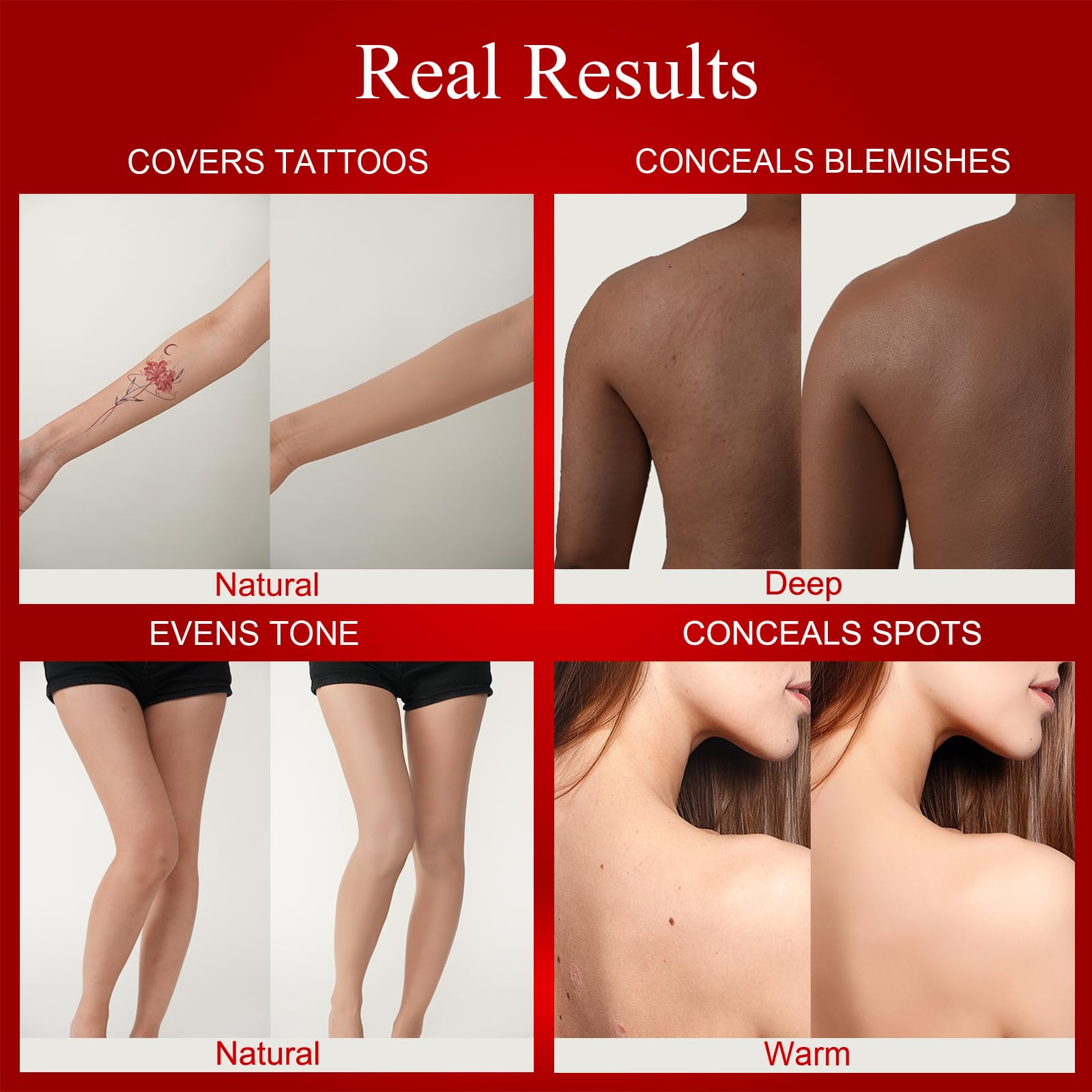 ANJOROUSA Body Coverage Perfector bronze tattoo cover with natural look