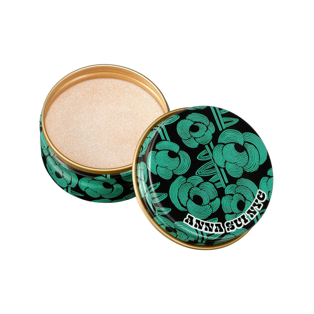Anna Sui Face Multi Balm Petticoat swatch shows rosy glow and multitasking versatility.