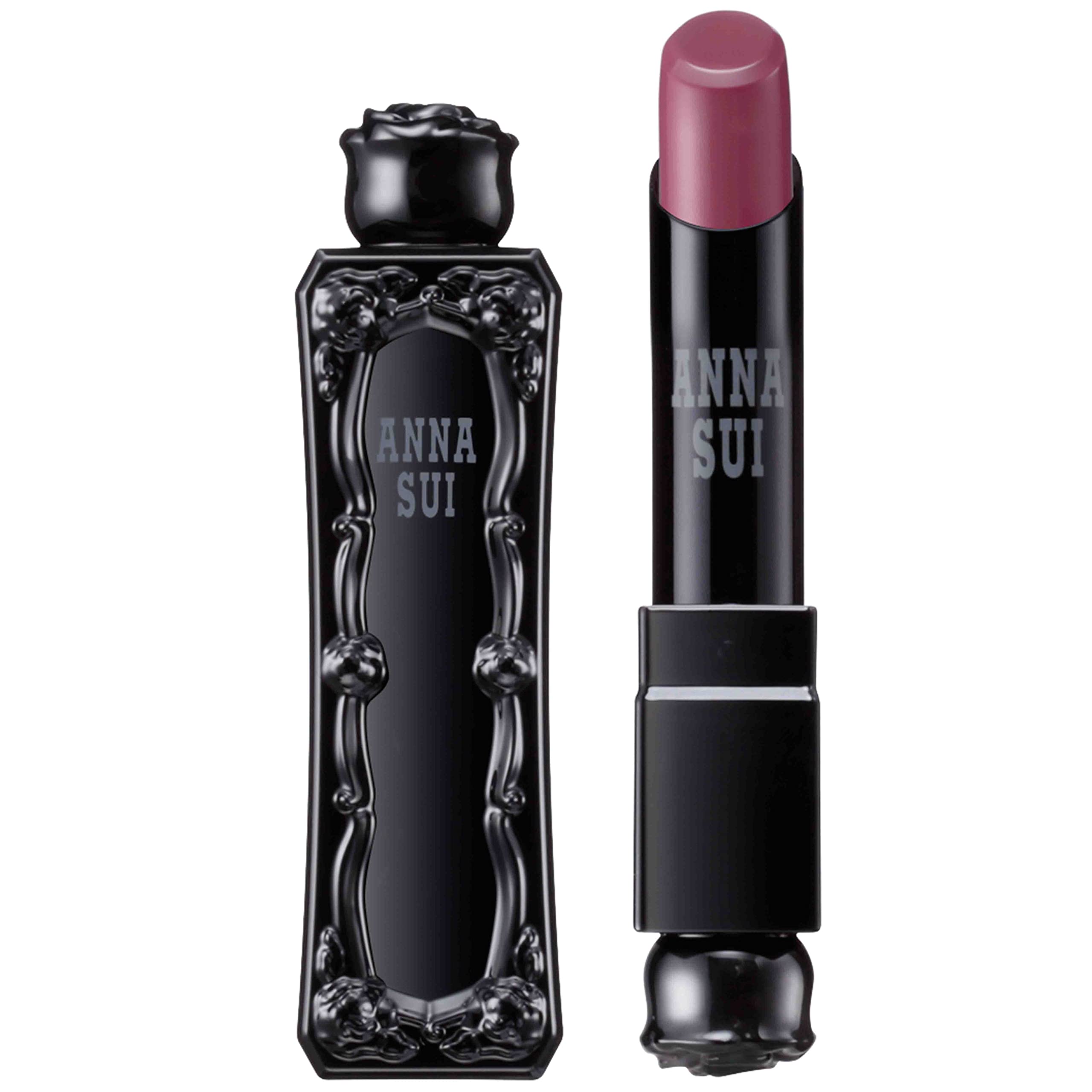 Anna Sui Lipstick Rouge smooth-fit texture swatch for silky color.