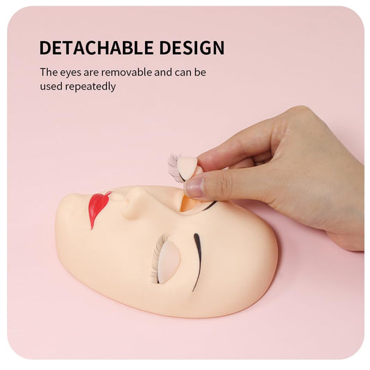 ANNAFRIS lash mannequin head features lifelike silicone skin for lash technique practice.
