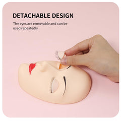 ANNAFRIS lash mannequin head features lifelike silicone skin for lash technique practice.