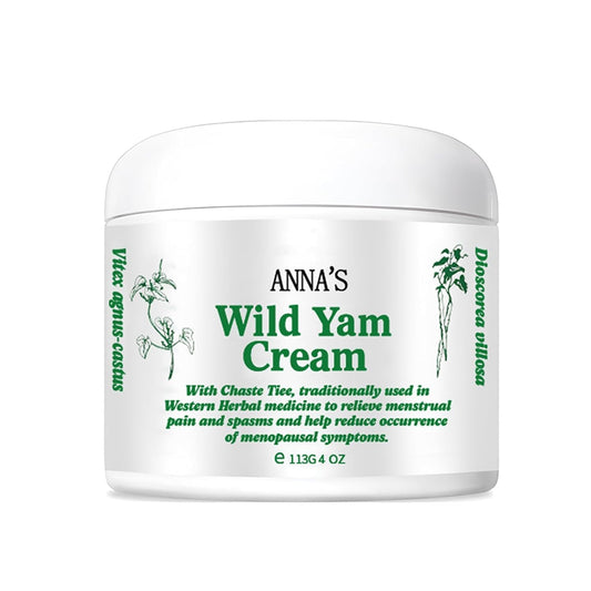 Anna's Wild Yam Cream bottle; lightweight hydration for all skin types.