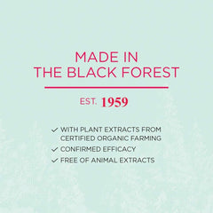 Heritage Black Forest manufacturing scene signals high-quality, vegetarian formulation.