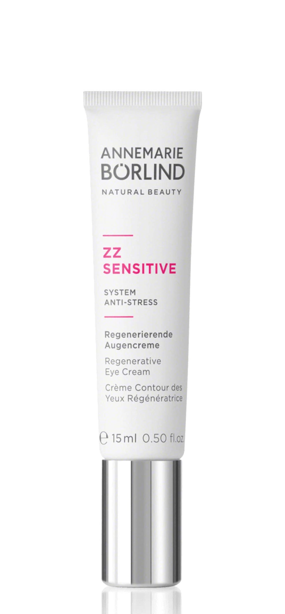 ANNEMARIE BÖRLIND ZZ SENSITIVE Eye Cream bottle close-up; supports delicate eye skin.