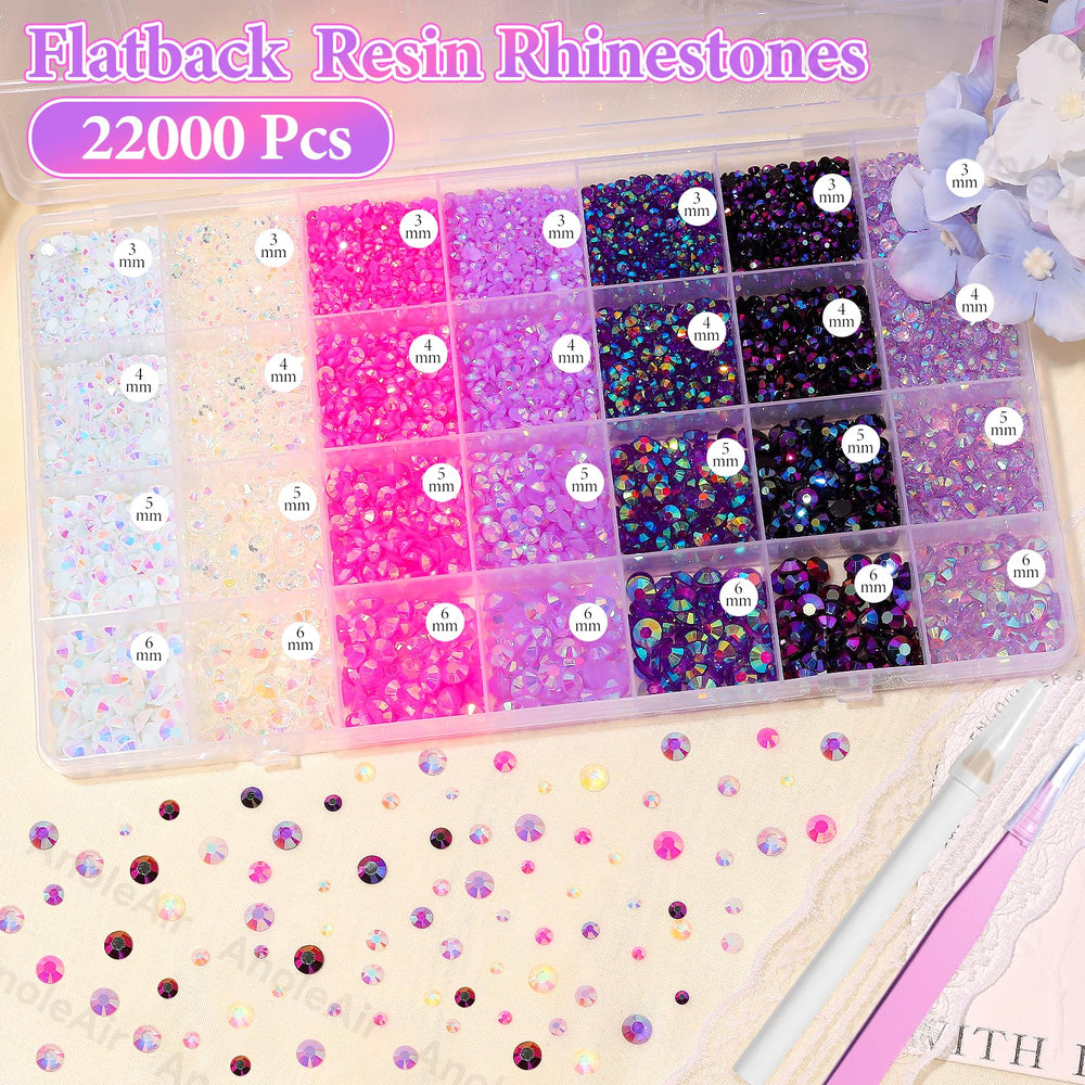 Close-up of AnoleAir jelly resin rhinestones showing AB sparkle in light.