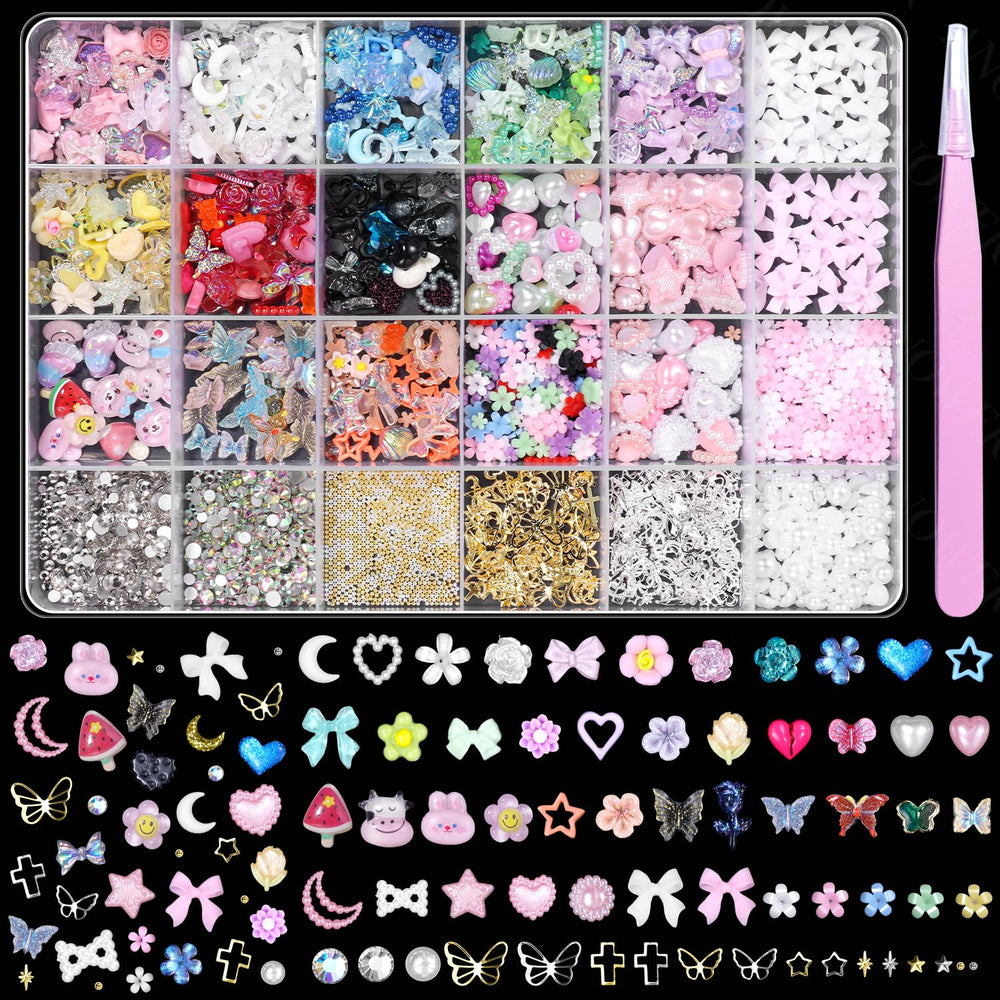 Anower 3D nail charms butterfly and flower add vibrant color to nails