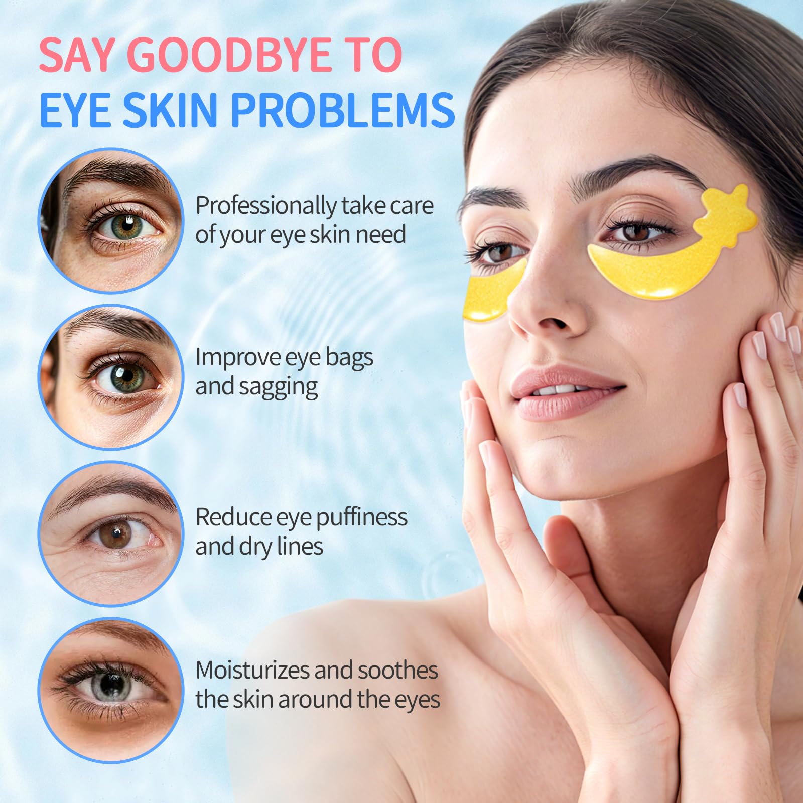 ANPODE tri-color star eye patches packaging for vibrant, quick eye refreshment