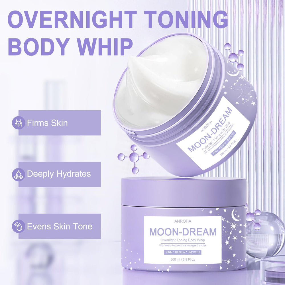 Night-time application on skin near neck and body contour with Anroha Moon Dream.