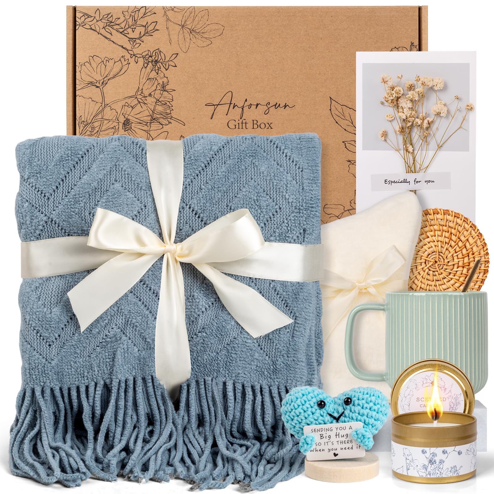 Anforsun knitted tassel blanket — ultra soft warmth for cozy evenings.