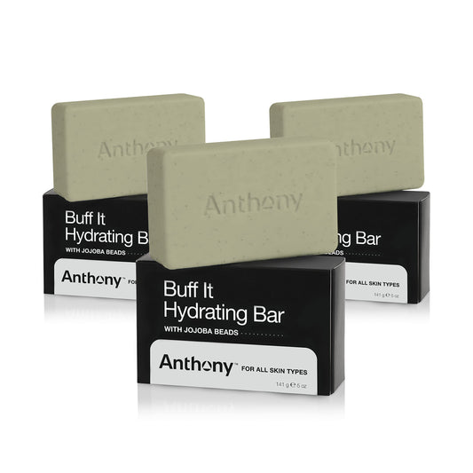 Anthony Buff It Hydrating Soap Bar pack of 3 delivers deep moisture for smooth skin.