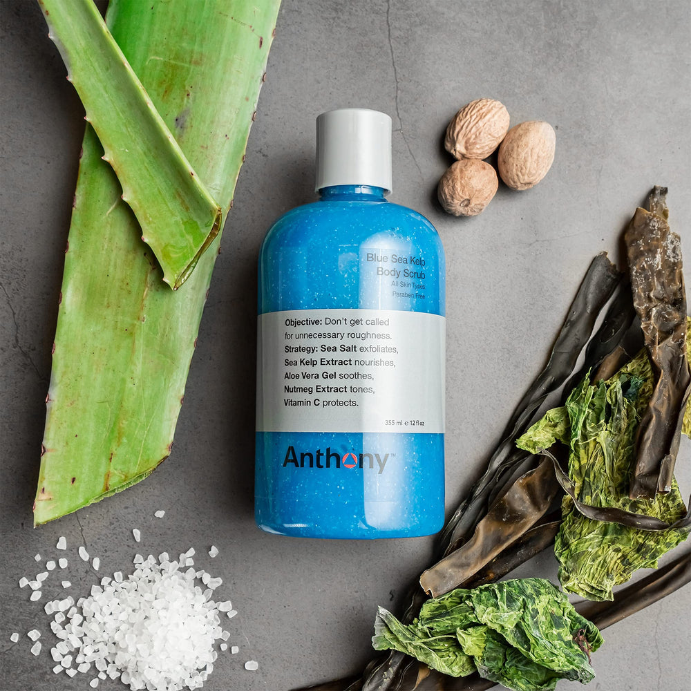 Anthony Hydrating Sea Kelp Body Wash creates rich lather for soothing cleanse.