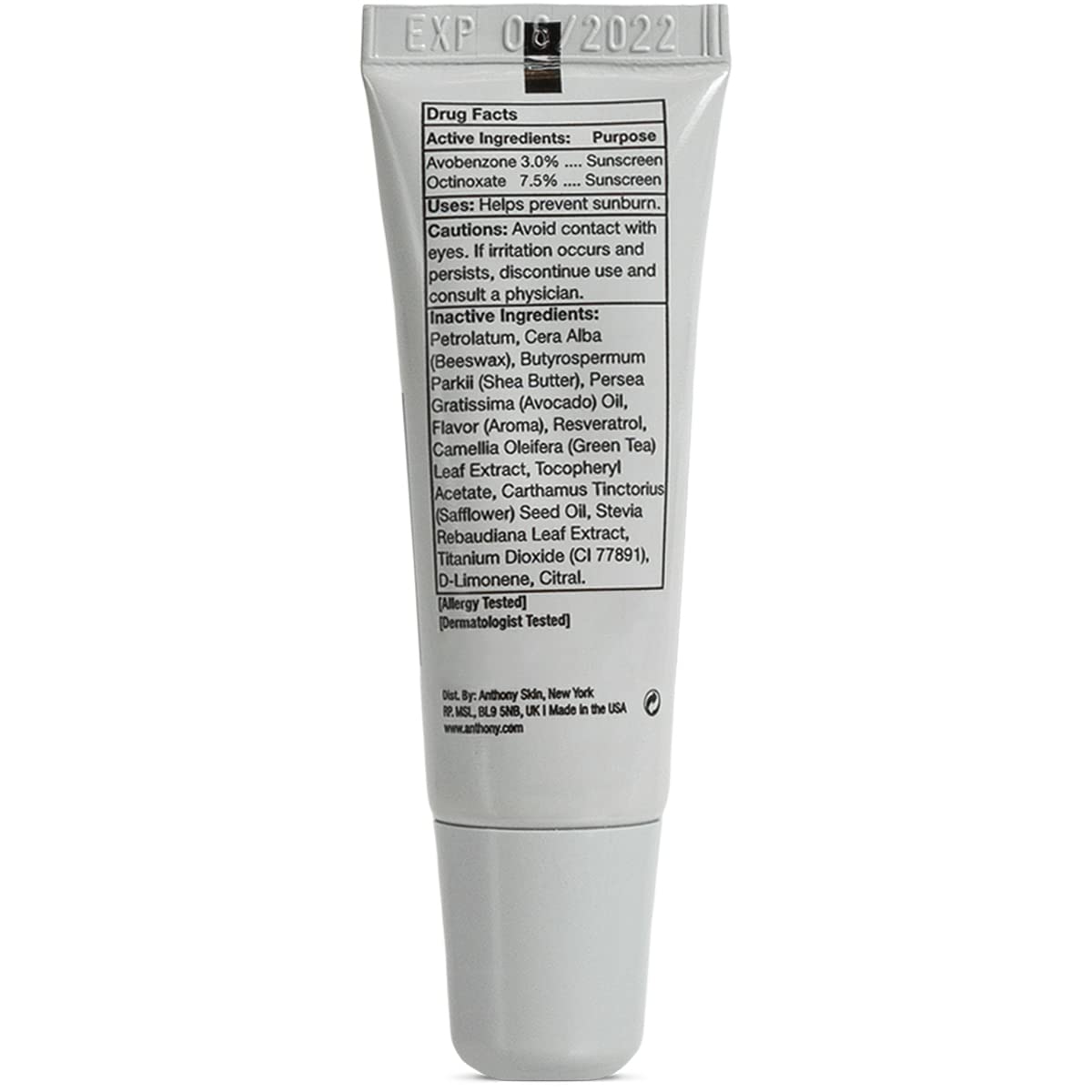 Anthony 25 SPF lip balm being applied with a matte nonsticky finish