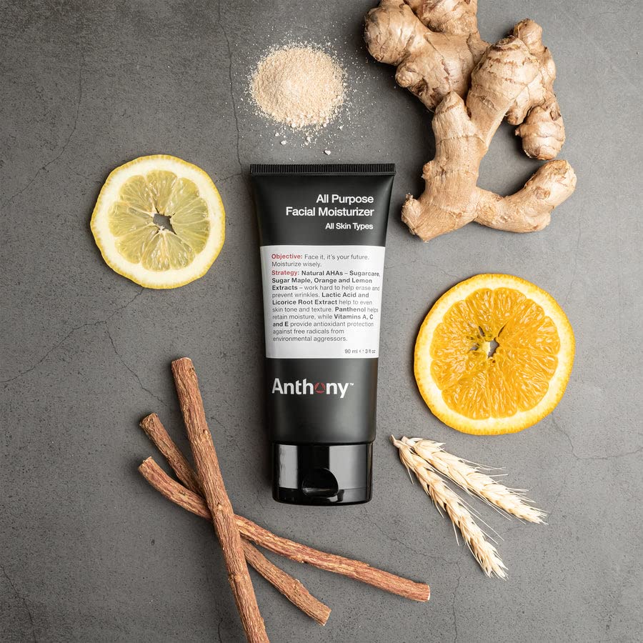 Anthony moisturizer pack of 3 bottles emphasizes value and daily skin care routine.