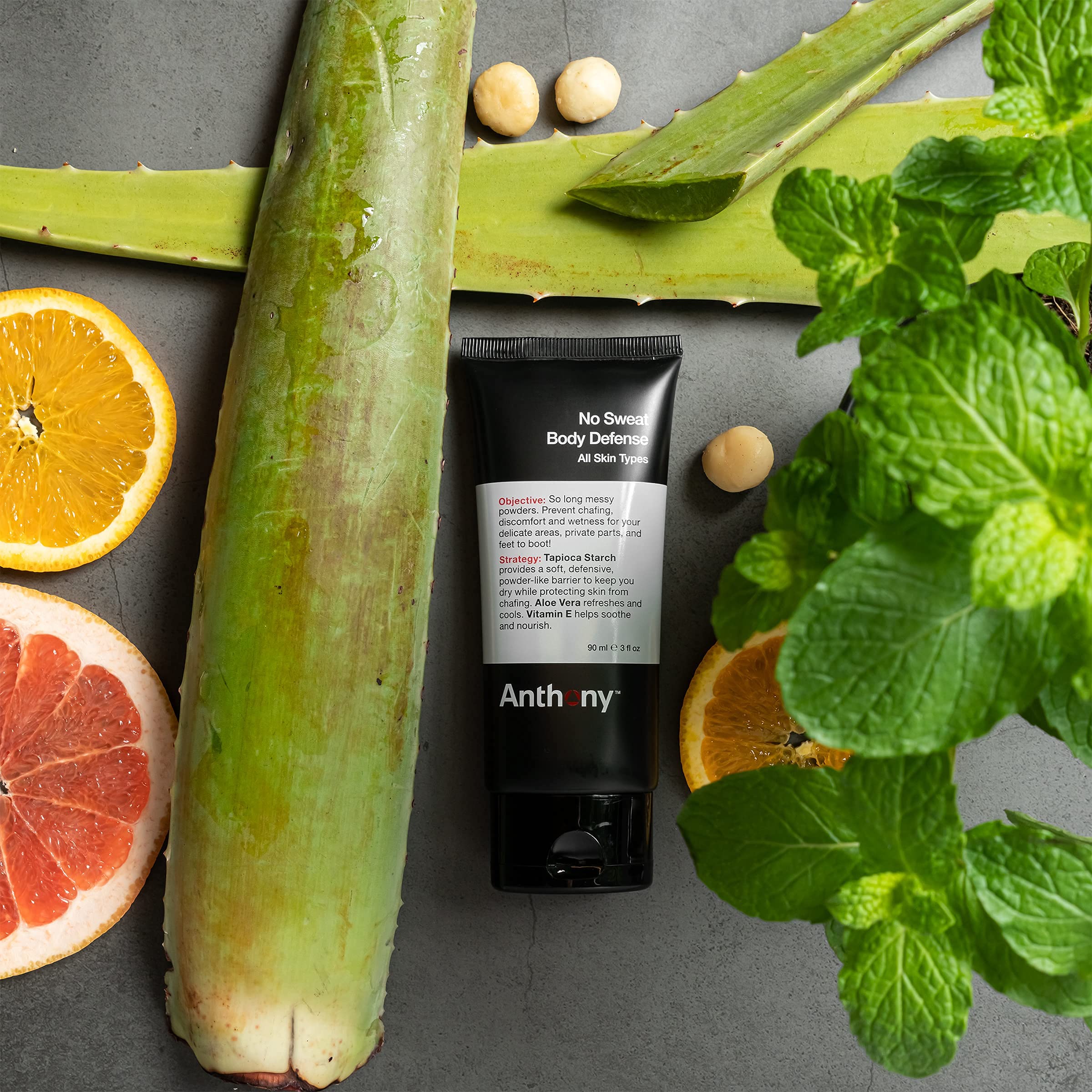 Anthony No Sweat bundle talc-free formula keeps skin clean and comfortable.