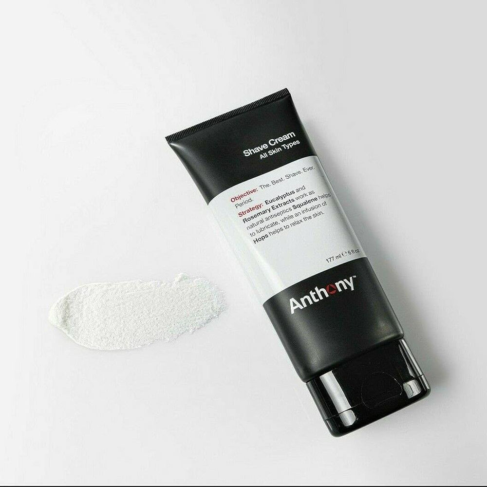Anthony Shaving Cream in grooming routine with after shave balm.