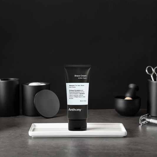 Anthony Shaving Cream lather in a bowl delivers a smooth glide