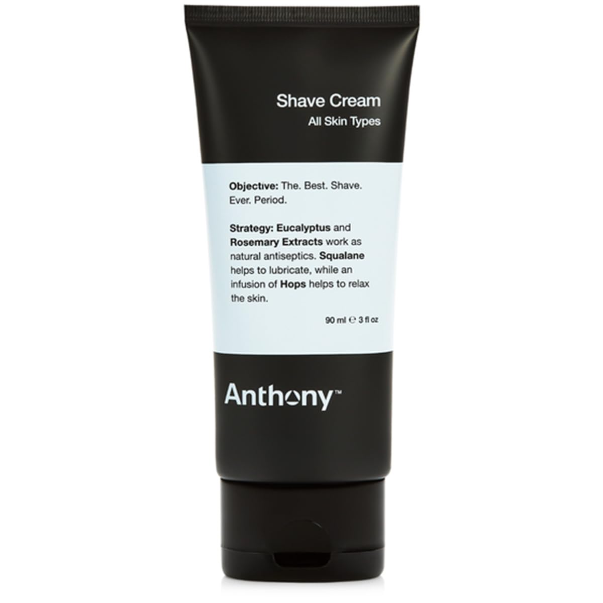 Anthony Shaving Cream for Men bottle packaging emphasizes a soothing formula