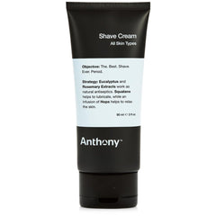 Anthony Shaving Cream for Men bottle packaging emphasizes a soothing formula