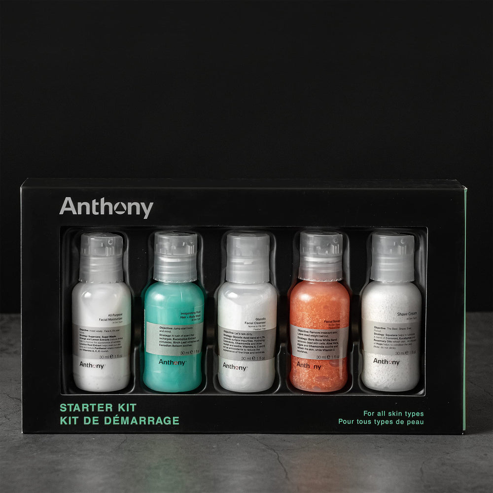 Anthony Starter Kit Facial Scrub: exfoliate grime and prep skin for even tone