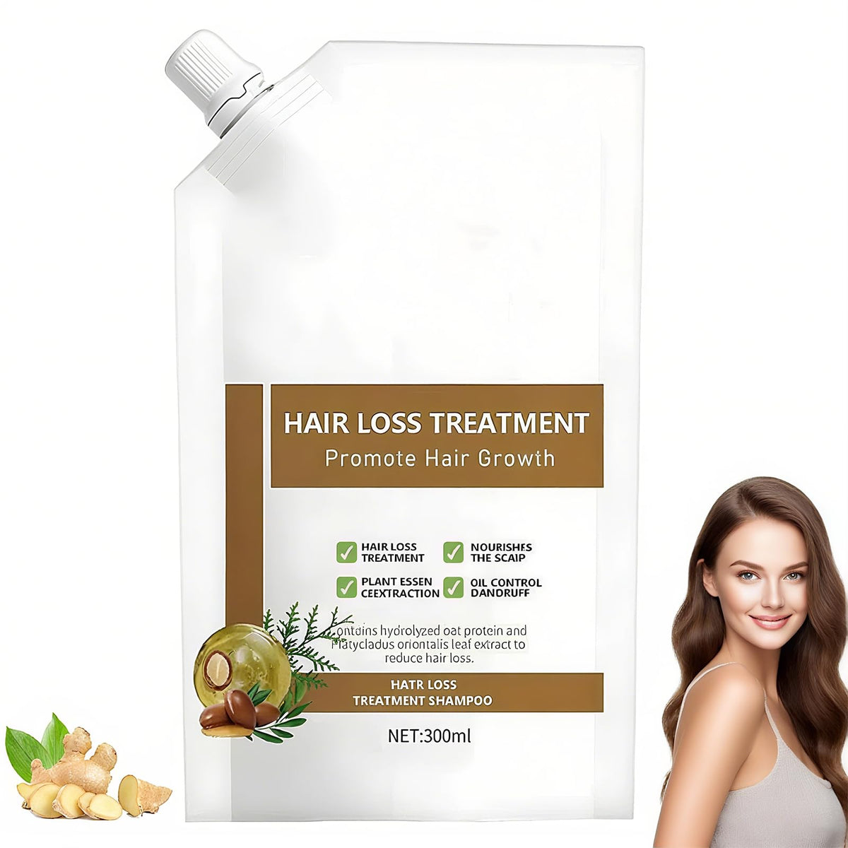 Anti-Hair Fall Shampoo bottle front promotes daily scalp nourishment.