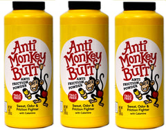Anti Monkey Butt men's body powder bottle pour for easy application and dry comfort.