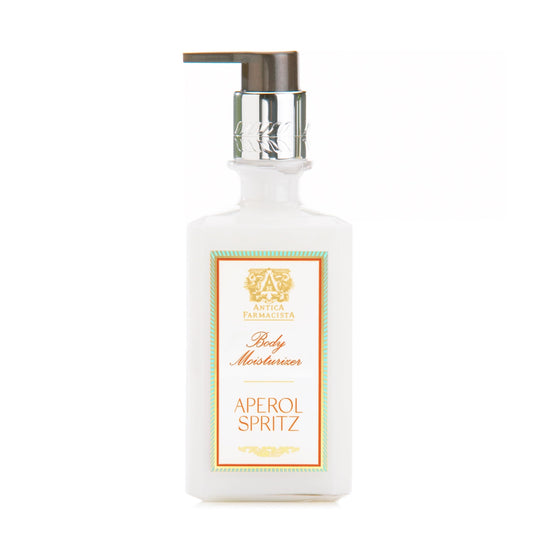 Antica Farmacista Aperol Spritz lotion bottle for daily hydration and fragrance.