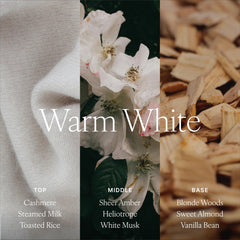 Antica Farmacista Warm White fragrance offers cozy, luxurious scent.