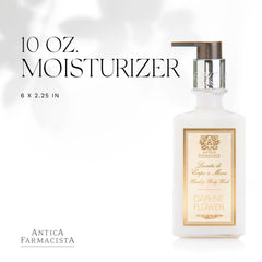Antica Farmacista body moisturizer texture close-up shows silky hydration.