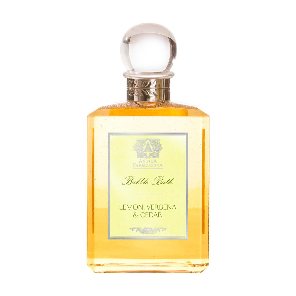 Antica Farmacista Bubble Bath bottle front shows premium, nourishing bath experience