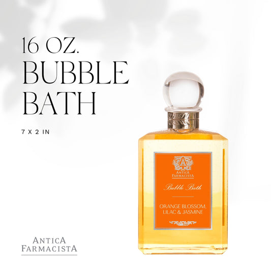 Antica Farmacista Bubble Bath honey and aloe bottle for nourishing foam.