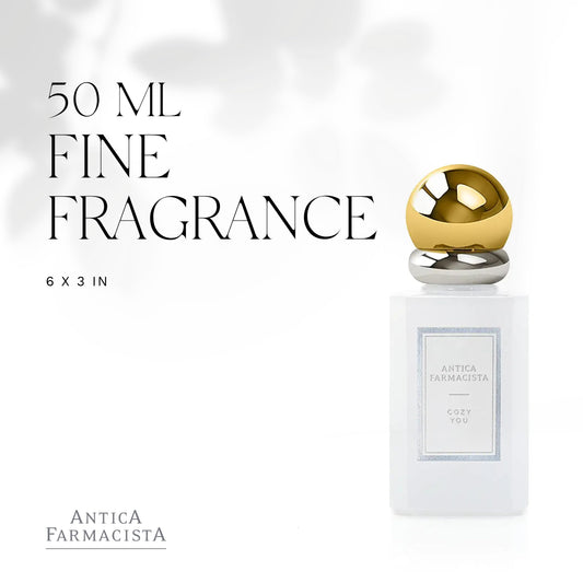 Antica Farmacista Cozy You label detail — premium branding and refined notes.