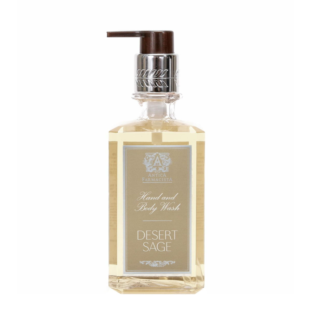 Antica Farmacista Desert Sage bottle front showing luxurious hand and body wash