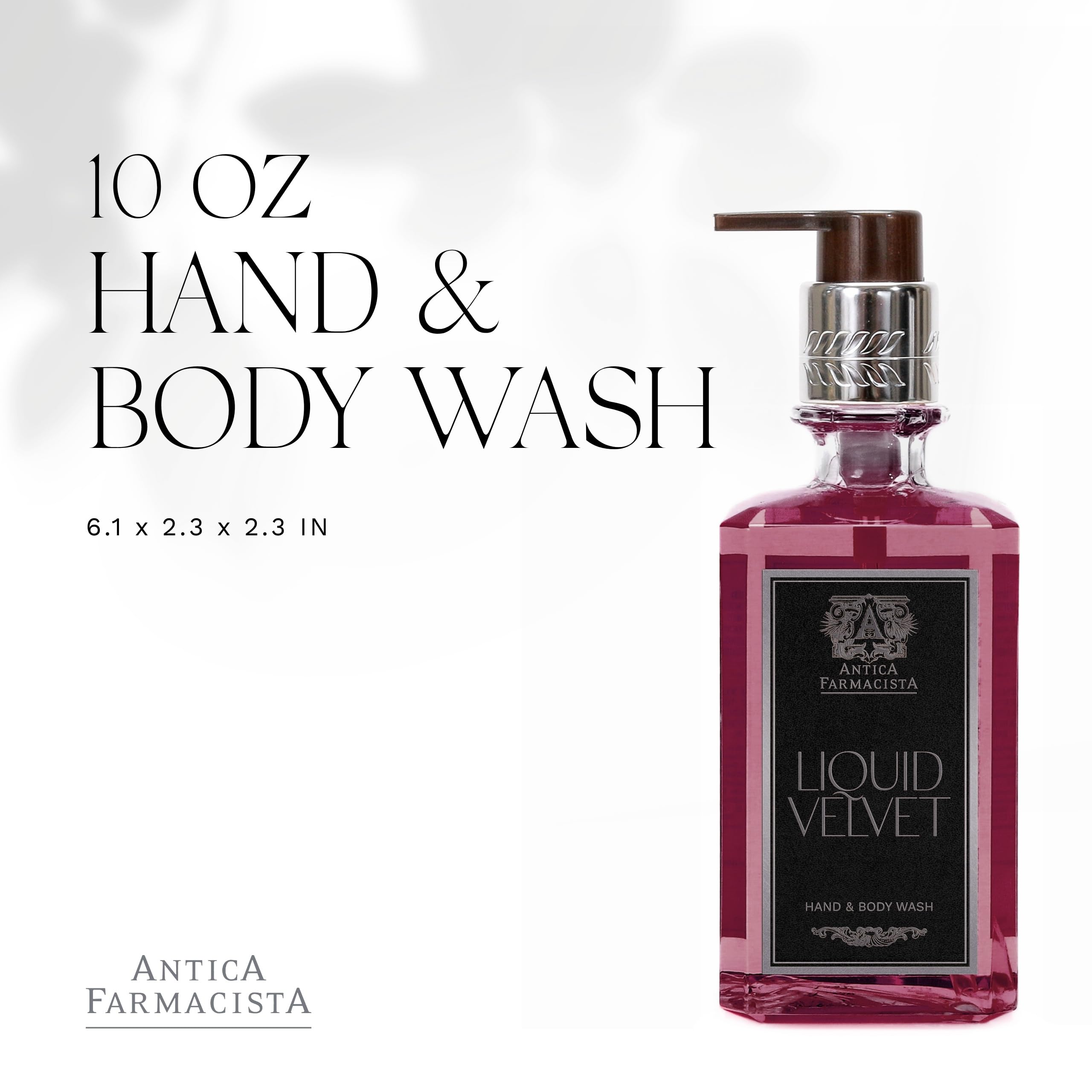 Antica Farmacista Hand and Body Wash lather shot demonstrates rich foam for a pampering cleanse.