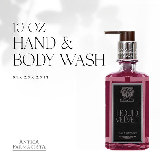 Antica Farmacista Hand and Body Wash lather shot demonstrates rich foam for a pampering cleanse.