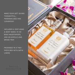 Luxurious glass vessels and refined packaging elevate gifting experience.