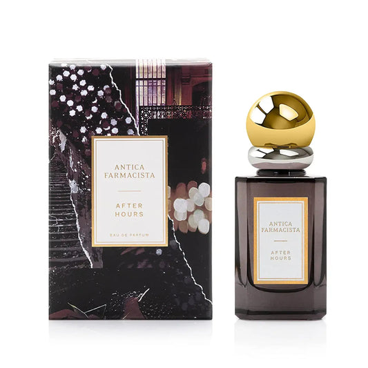 Antica Farmacista perfume bottle close-up showing a rich, lasting scent for evening wear