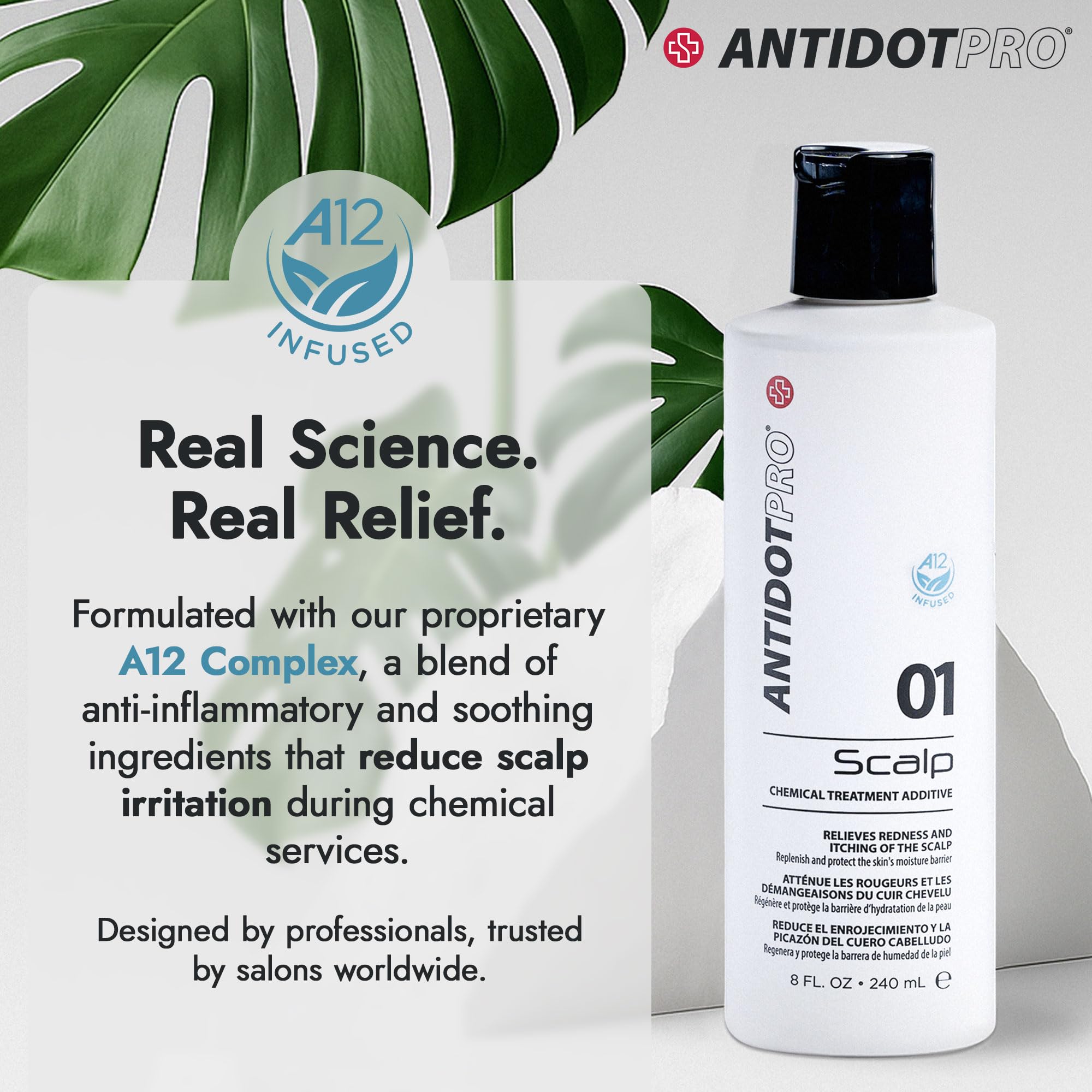 Salon application of AntidotPro 01 Scalp into color mix for seamless service