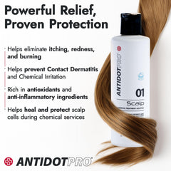 Close-up of protective shield on scalp by AntidotPro 01 Scalp during application