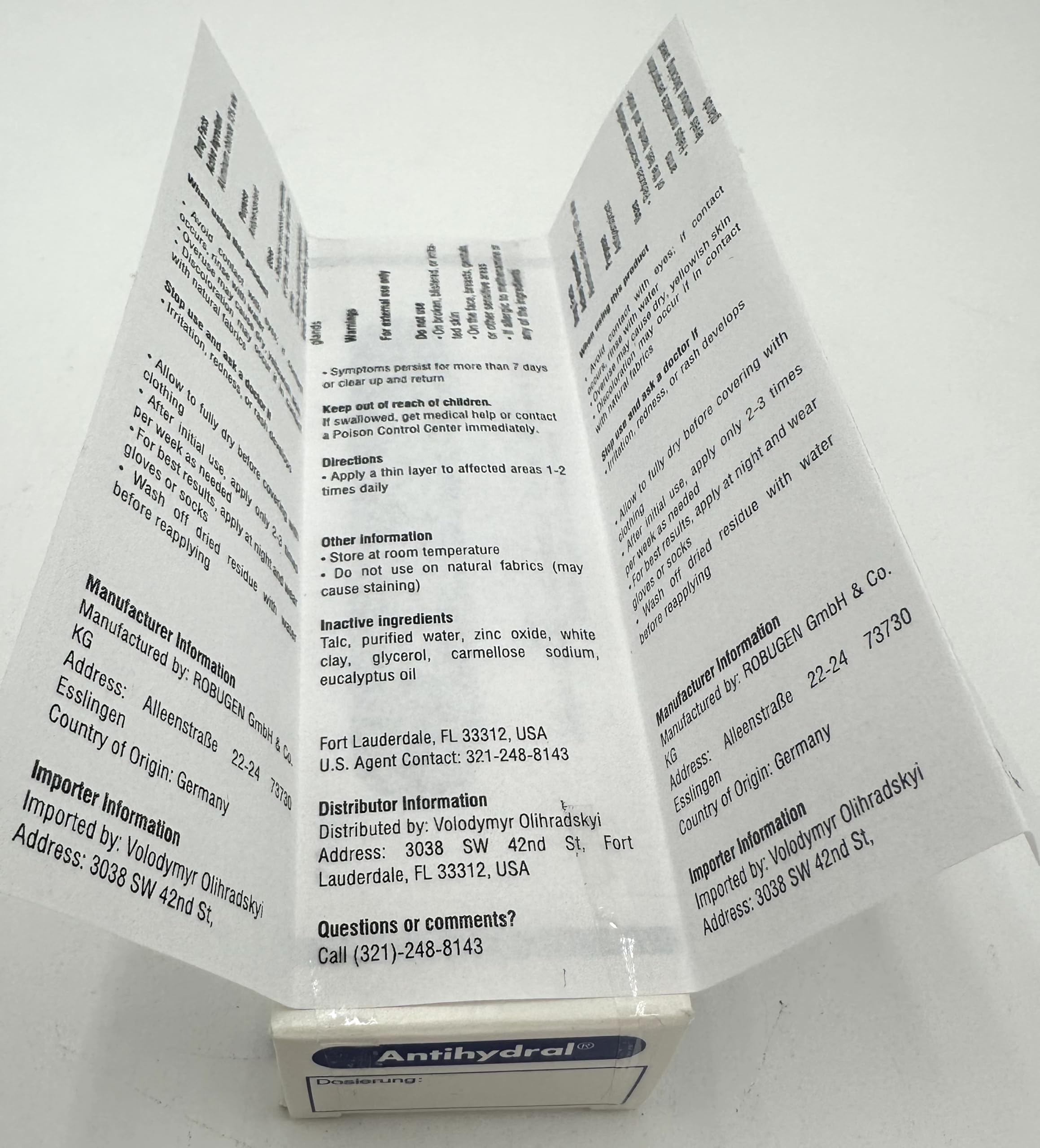 Packaging and label emphasize safe use on armpits, keeping skin comfortable